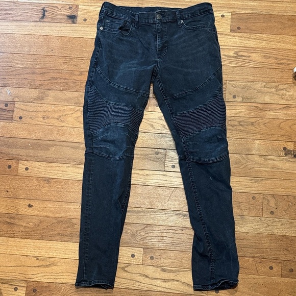 True Religion Rocco Moto Dark Blue Skinny Jeans - Picture 8 of 8
